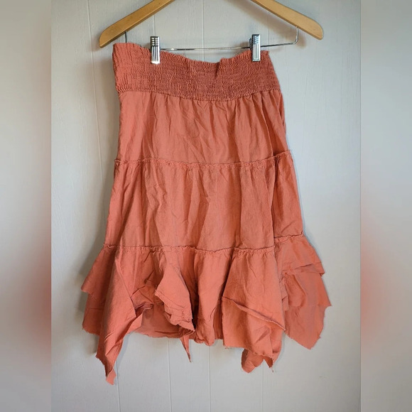 Studio Y Orange Fairy Multi Tiered Knee Length Skirt size Small Vintage Y2K Boho - Picture 4 of 4